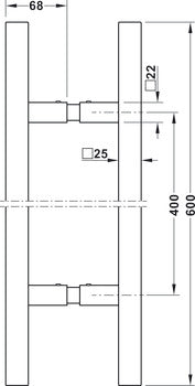 Square Pull Handles for Sliding Doors by Hafele