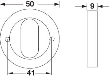 Oval Escutcheon (Single) - Graphite Black - Hafele