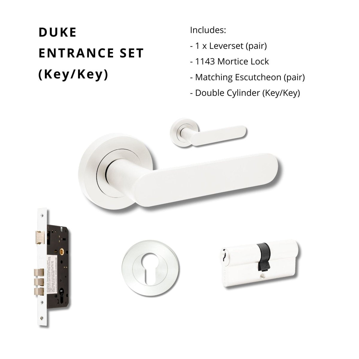 Duke Handle By Zanda - White - Entry - Point - 10094.3.WHT - Zanda