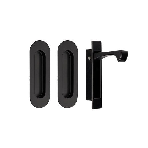 Duke Oval Flush Pull Kit - Black - By Zanda - Entry - Point - 5260.BLK - Zanda