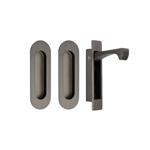 Duke Oval Flush Pull Kit - Graphite Nickel - By Zanda - Entry - Point - 5260.GN - Zanda