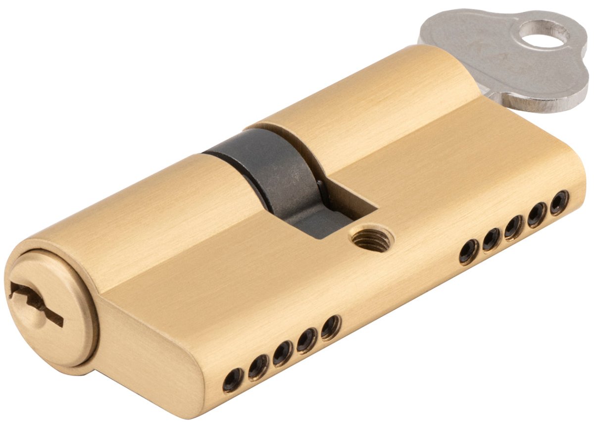 Euro Cylinder Dual Function (65mm) - Entry Point - Iver - Brushed Brass - Euro Cylinders