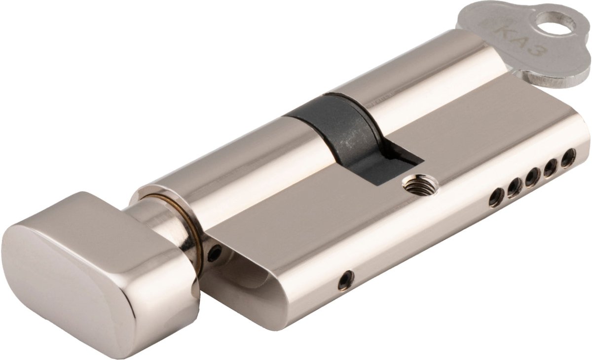 Euro Cylinder Key/Thumb (65mm) - Entry Point - Iver - Polished Nickel - Euro Cylinders