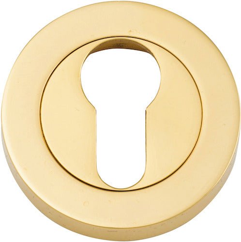 Euro Escutcheons - Round - Entry Point - Iver - Polished Brass - Escutcheons