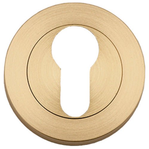 Euro Escutcheons - Round - Entry Point - Iver - Brushed Brass - Escutcheons