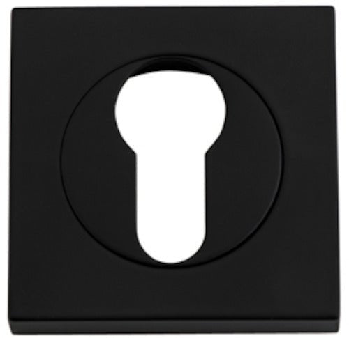 Euro Escutcheons - Square - Entry Point - Iver - Matt Black - Escutcheons