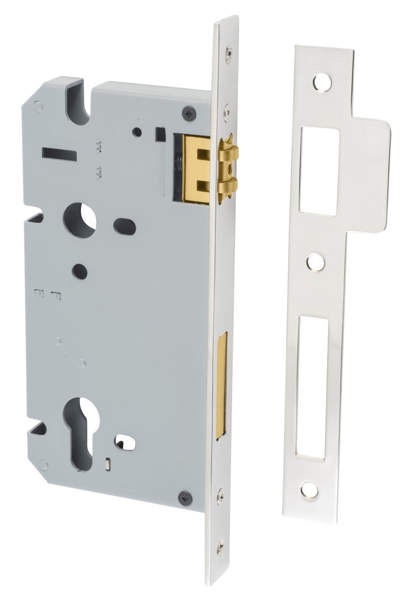 Euro Roller Mortice Locks - Entry Point - Iver - Polished Nickel - External Locks