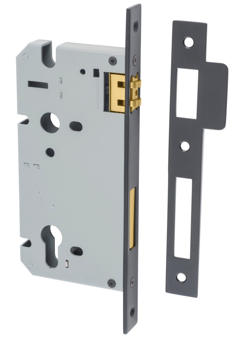 Euro Roller Mortice Locks - Entry Point - Iver - Matt Black - External Locks