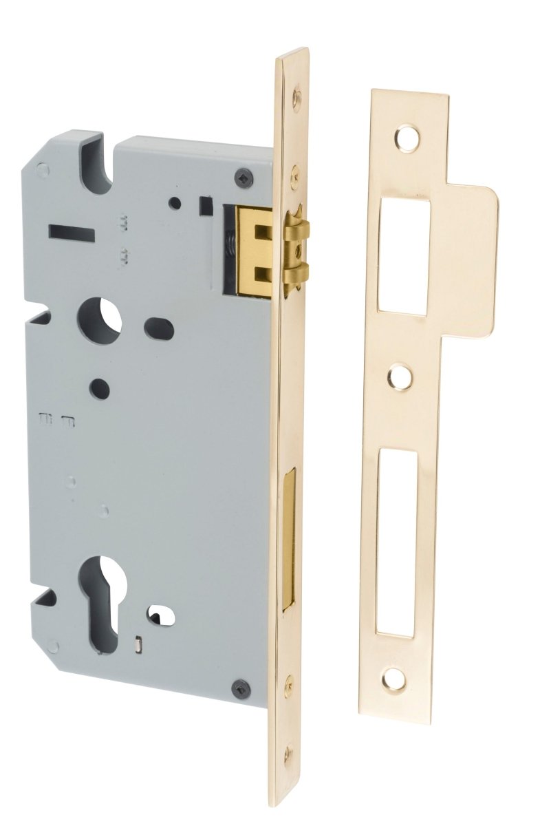 Euro Roller Mortice Locks - Entry Point - Iver - Polished Brass - External Locks