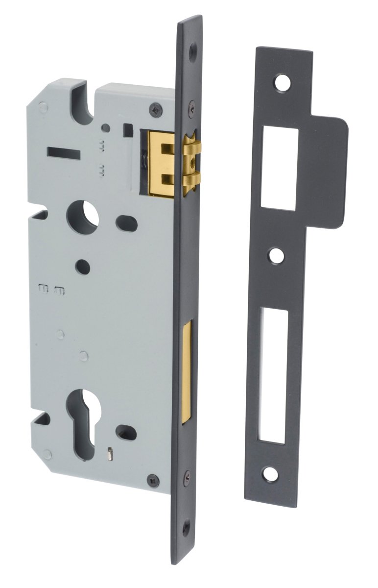 Euro Roller Mortice Locks - Entry Point - Iver - Matt Black - External Locks