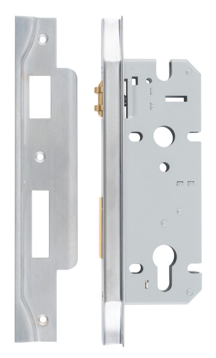 Euro Roller Mortice Locks - Rebated - Entry Point - Iver - Brushed Chrome - External Locks