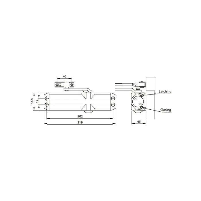 LOCKTON '100 Series' DOOR CLOSER - Rack & Pinion (2/3/4)