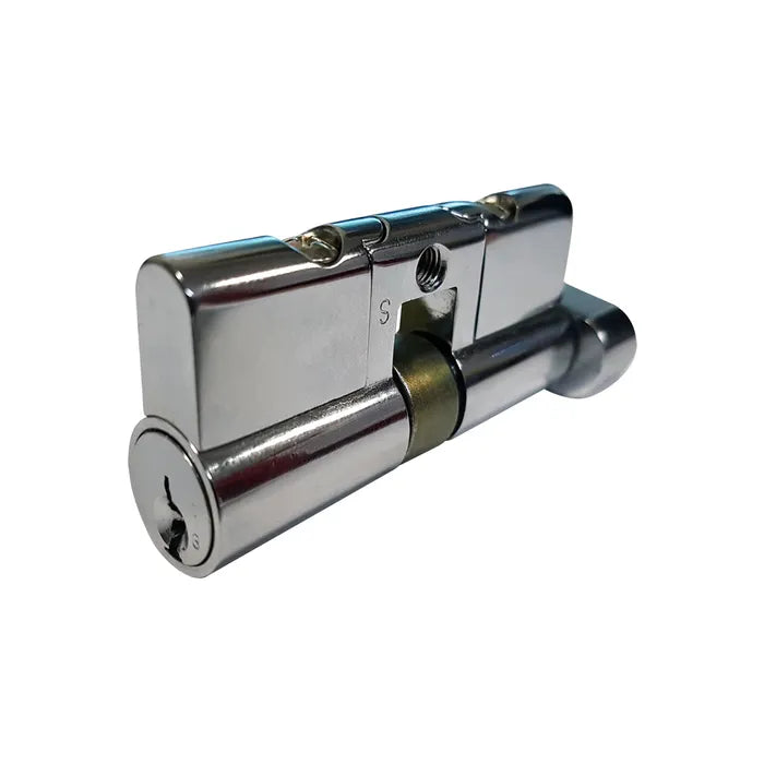 LOCKTON LOCK CYLINDER - SINGLE EURO FIXED - 5-PIN *Chrome Plate* (KD)