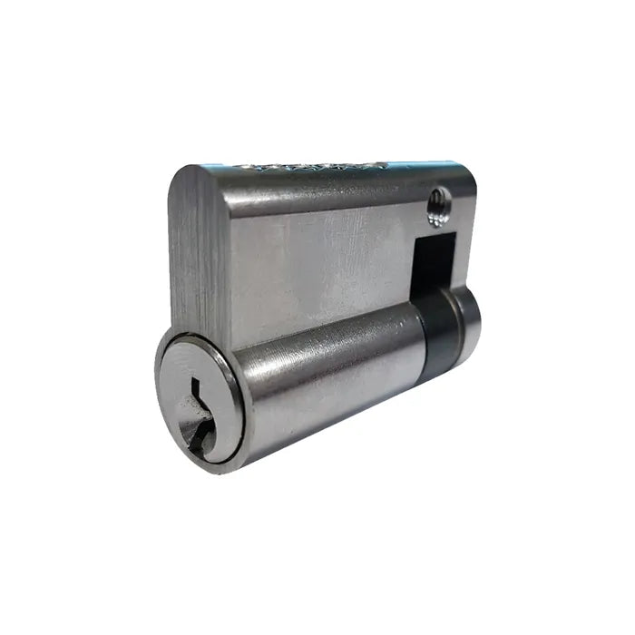 LOCKTON LOCK CYLINDER - (9555-5) HALF EURO FIXED- 6-Pin *Satin Chrome* (KD)