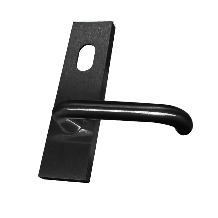 LOCKTON 'Square End' - EXT PLATE - CYL HOLE & LEVER - *Matte BLACK*