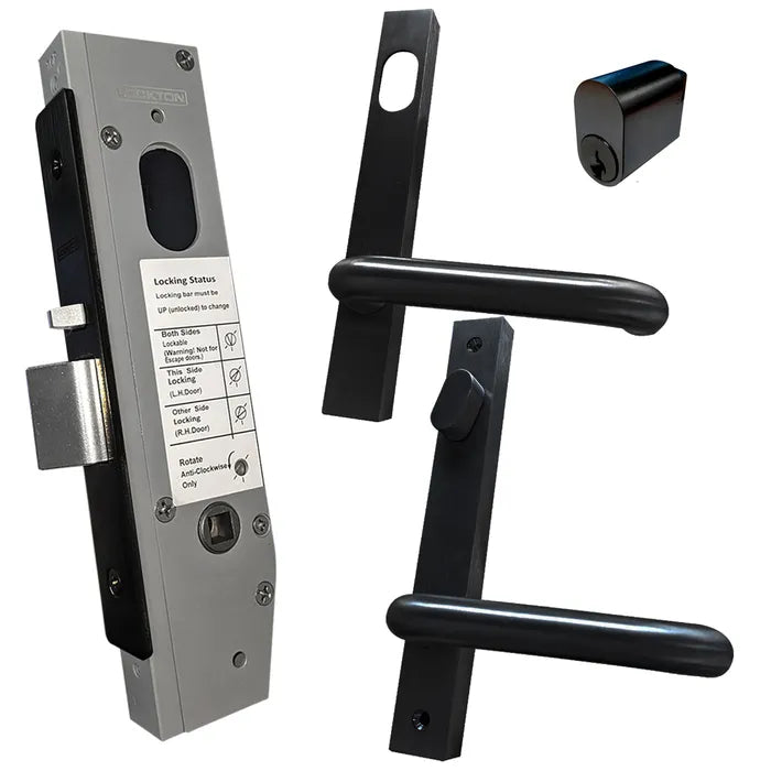 LOCKTON 30mm Mortice Lock KIT2 (ENTRANCE) - Inc. Lock, Furniture & Cylinder *Matte Black*