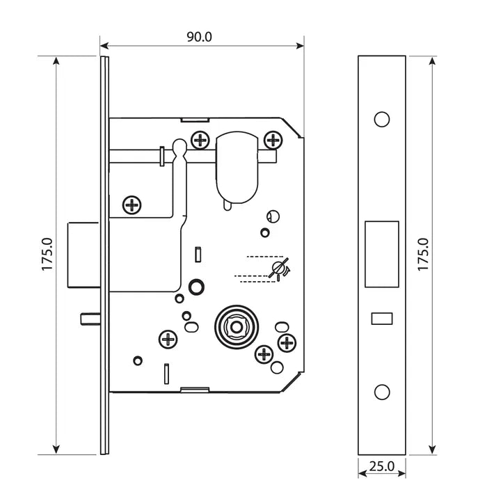 LOCKTON '60mm' Backset MORTICE LOCK