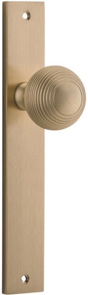 Guildford Knob - Rectangular Backplate - Entry Point - Iver - Brushed Brass - Door Knobs