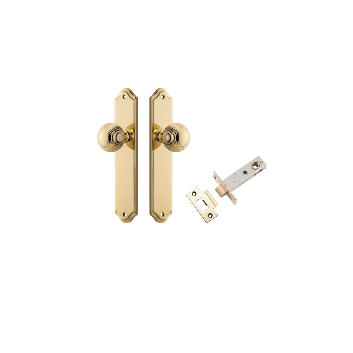 Guildford Knob - Shouldered Backplate - Entry Point - Iver - Polished Brass - Door Knobs