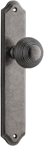 Guildford Knob - Shouldered Backplate - Entry Point - Iver - Distressed Nickel - Door Knobs