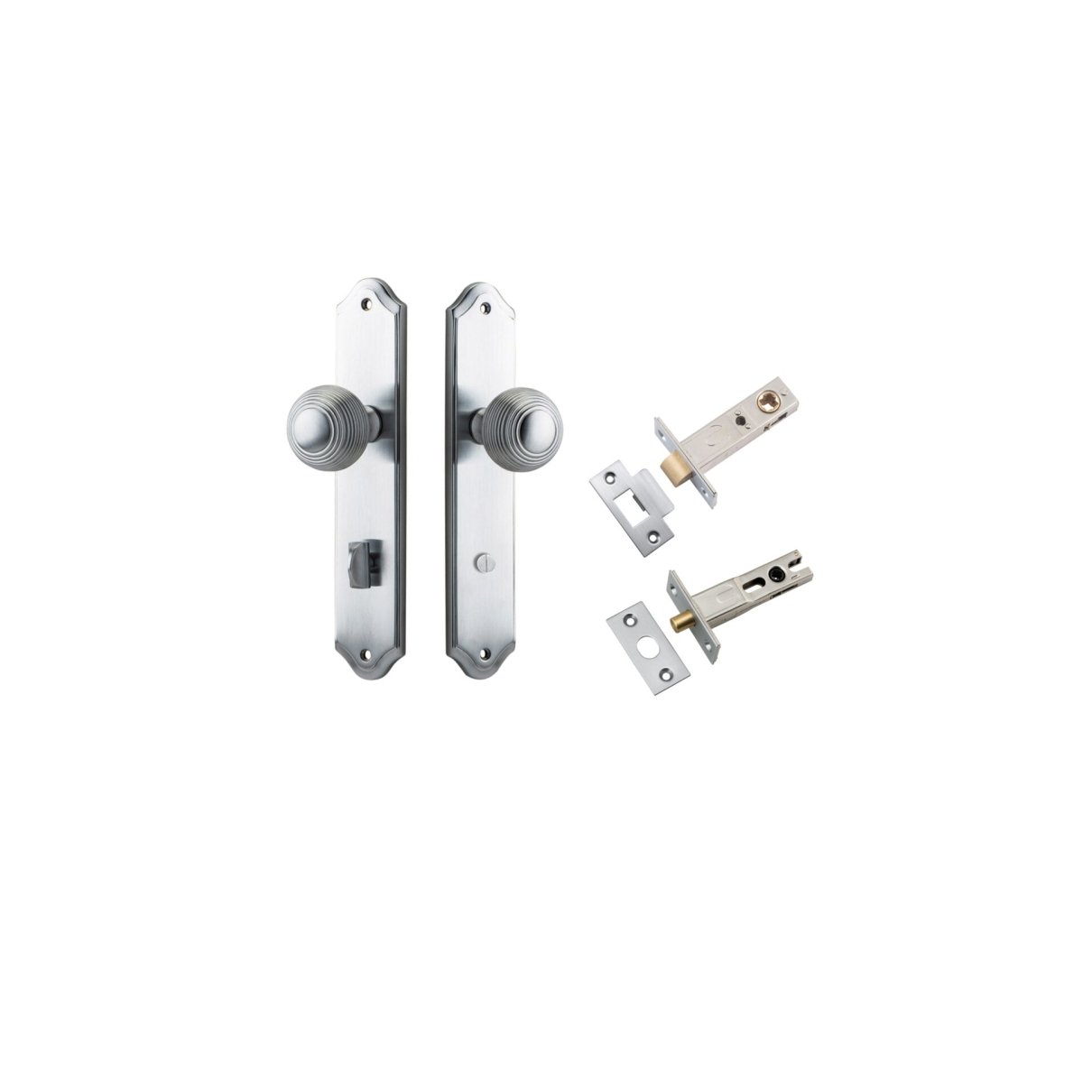 Guildford Knob - Shouldered Backplate - Entry Point - Iver - Brushed Chrome - Door Knobs