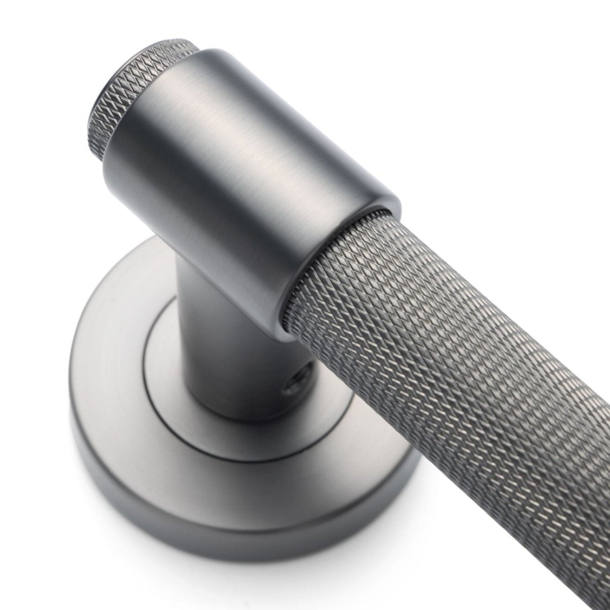 Gunmetal Knurled Passage Door Handle - Rosedale - Entry - Point - RSD1GM - Manovella