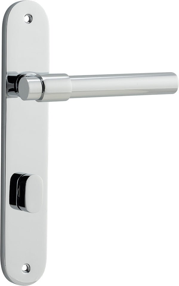 Helsinki Lever - Oval Backplate - Entry Point - Iver - Polished Chrome - Door Levers