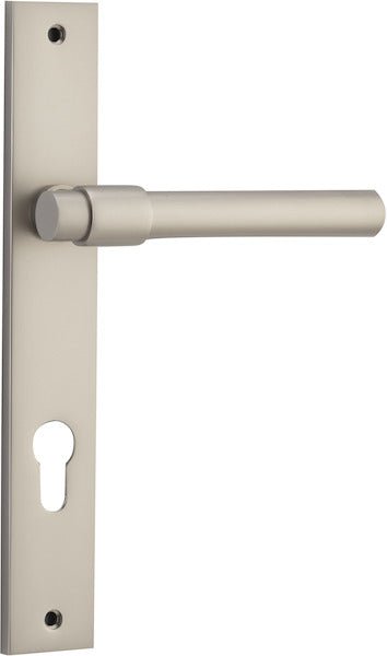 Helsinki Lever - Rectangular Backplate - Entry Point - Iver - Satin Nickel - Door Levers