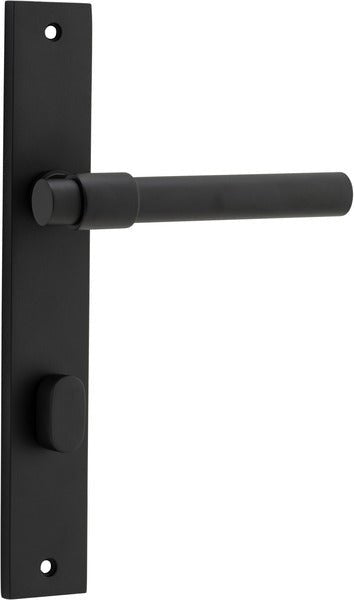 Helsinki Lever - Rectangular Backplate - Entry Point - Iver - Matt Black - Door Levers