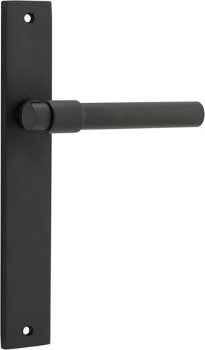 Helsinki Lever - Rectangular Backplate - Entry Point - Iver - Matt Black - Door Levers