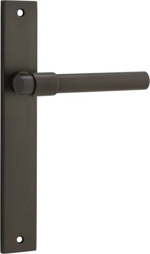 Helsinki Lever - Rectangular Backplate - Entry Point - Iver - Signature Brass - Door Levers