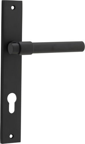 Helsinki Lever - Rectangular Backplate - Entry Point - Iver - Matt Black - Door Levers