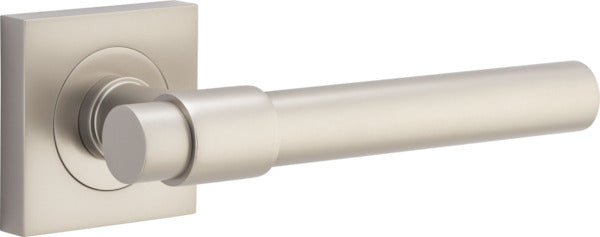 Helsinki Lever - Square Rose - Entry Point - Iver - Satin Nickel - Door Levers