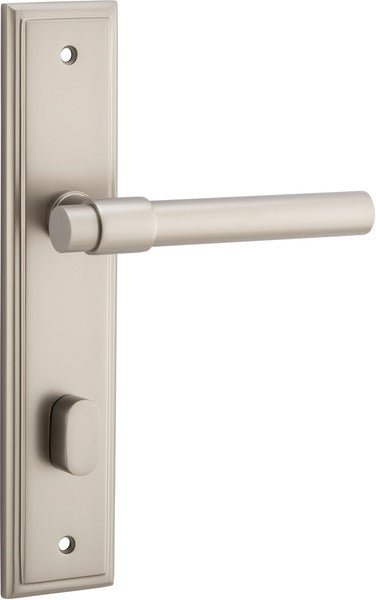 Helsinki Lever - Stepped Backplate - Entry Point - Iver - Satin Nickel - Door Levers