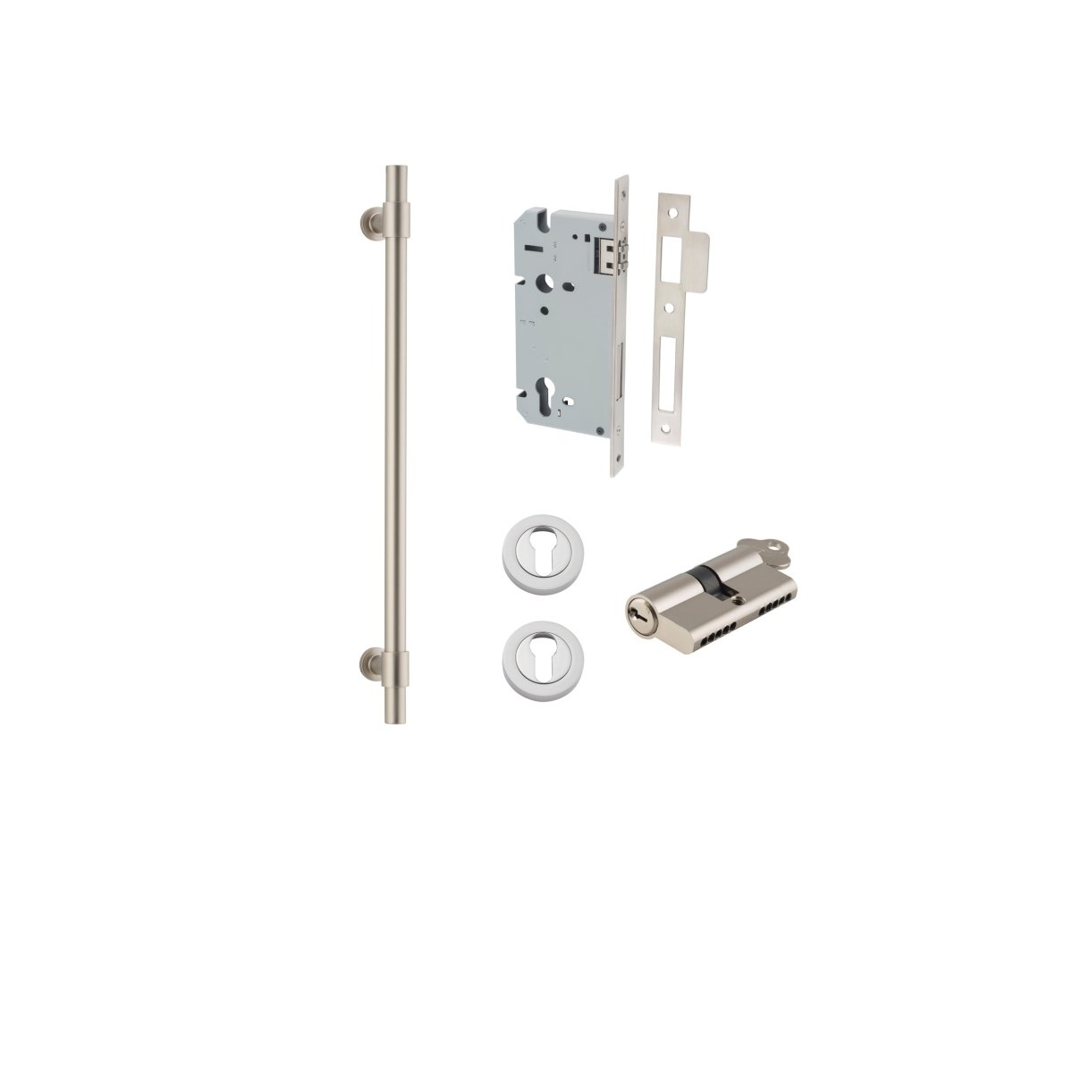 Helsinki Pull Handle - Entry Point - Iver - Satin Nickel - Pull Handles