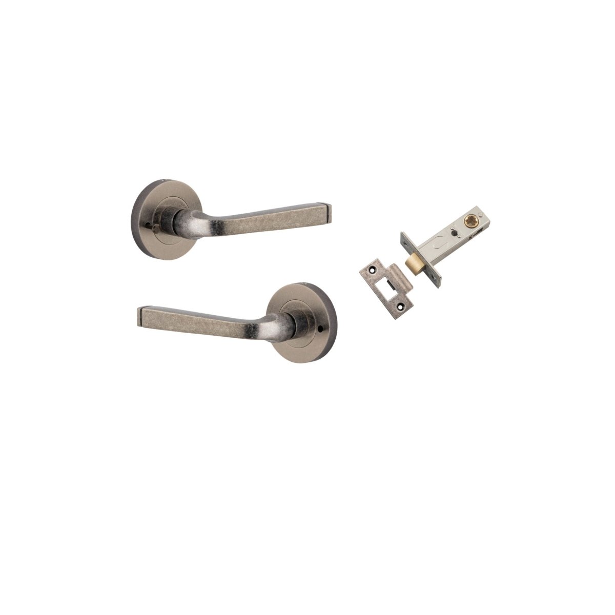 IVER Annecy Solid Brass Round Rose Door Handle – Multiple Finishes Available - Entry - Point - 0327KIBPRIV60 - Iver