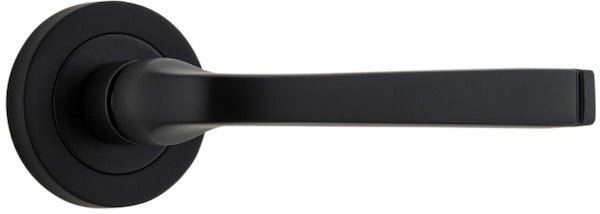 IVER Annecy Solid Brass Round Rose Door Handle – Multiple Finishes Available - Iver - Matt Black - Door Levers