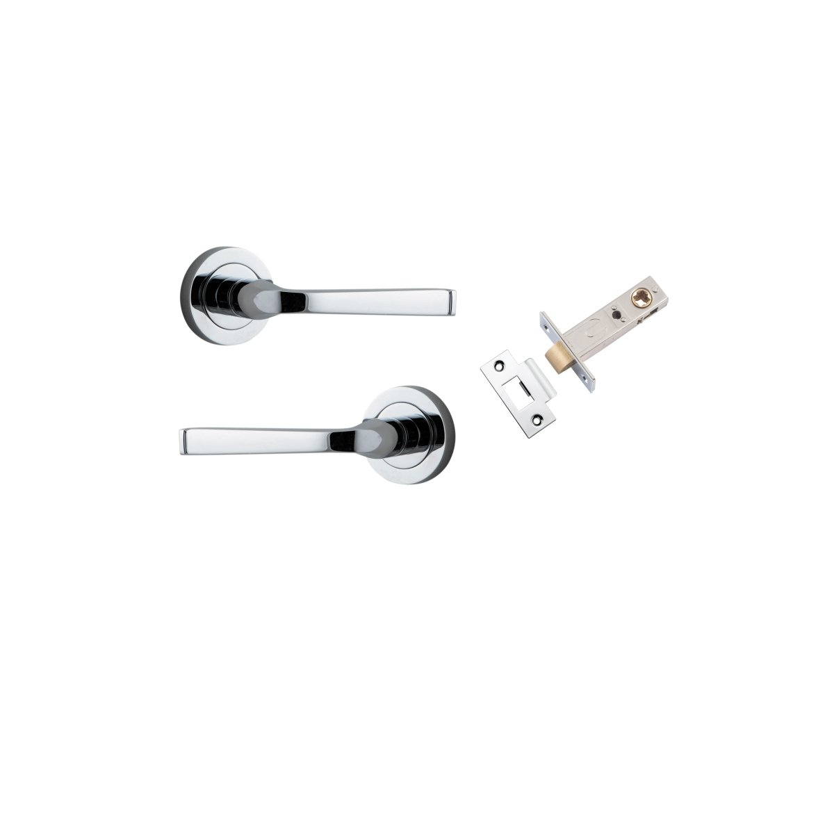 IVER Annecy Solid Brass Round Rose Door Handle – Multiple Finishes Available - Iver - Polished Chrome - Door Levers