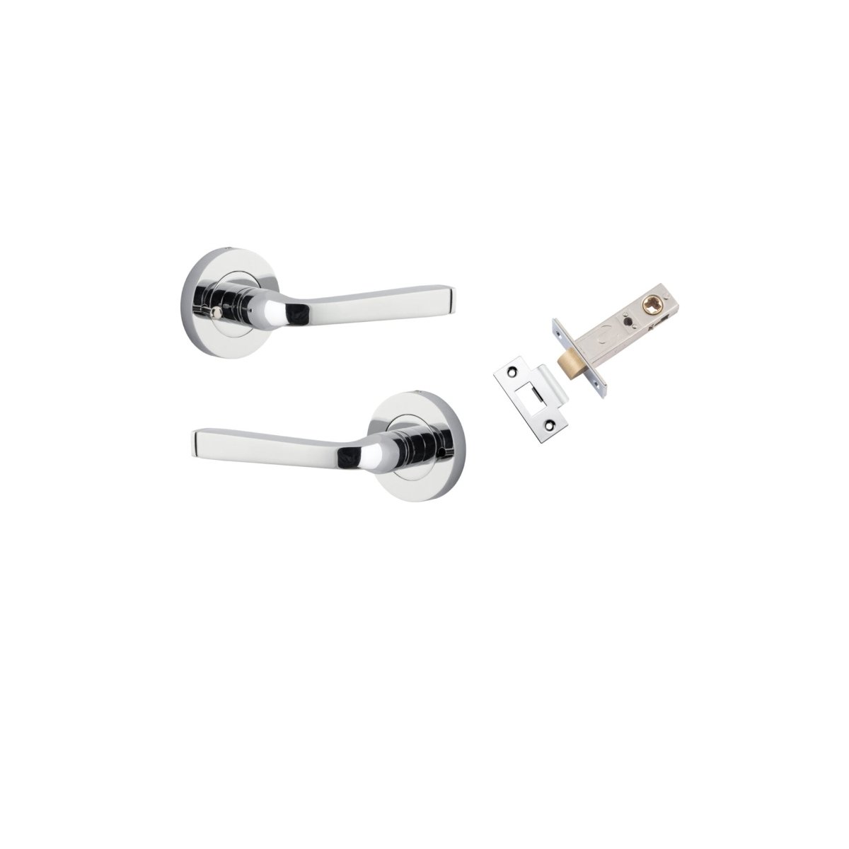 IVER Annecy Solid Brass Round Rose Door Handle – Multiple Finishes Available - Iver - Polished Chrome - Door Levers