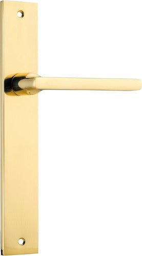 IVER Baltimore Solid Brass Rectangular Backplate Door Handle – Multiple Finishes Available - Entry - Point - 10202 - Iver