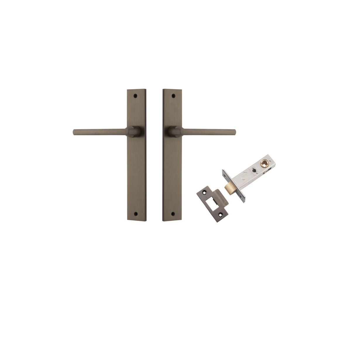 IVER Baltimore Solid Brass Rectangular Backplate Door Handle – Multiple Finishes Available - Entry - Point - 10702KPASS60 - Iver