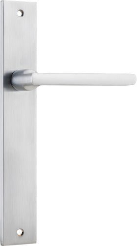 IVER Baltimore Solid Brass Rectangular Backplate Door Handle – Multiple Finishes Available - Entry - Point - 12202 - Iver