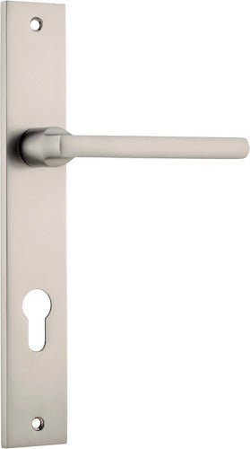 IVER Baltimore Solid Brass Rectangular Backplate Door Handle – Multiple Finishes Available - Entry - Point - 14702E85 - Iver