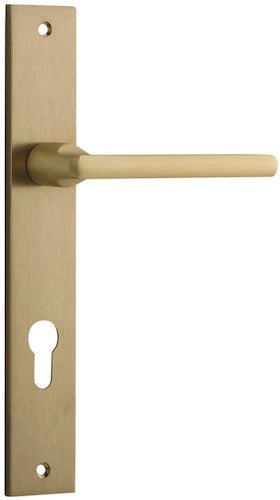 IVER Baltimore Solid Brass Rectangular Backplate Door Handle – Multiple Finishes Available - Entry - Point - 15702E85 - Iver