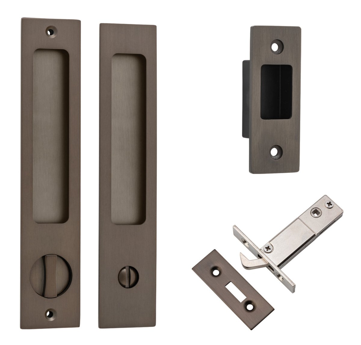 IVER Rectangular Sliding Door Pull Privacy Kit - Multiple Finishes Available - Entry - Point - 21411P - Iver