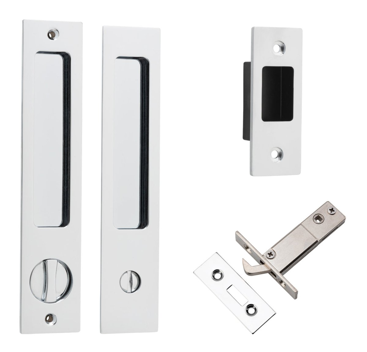 IVER Rectangular Sliding Door Pull Privacy Kit - Multiple Finishes Available - Entry - Point - 21414P - Iver