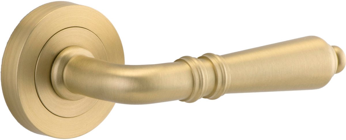 IVER Sarlat Solid Brass Round Rose Door Handle – Multiple Finishes Available - Entry - Point - 16260 - Iver