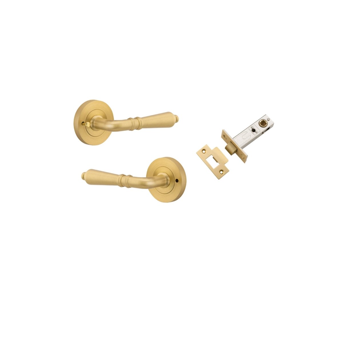 IVER Sarlat Solid Brass Round Rose Door Handle – Multiple Finishes Available - Entry - Point - 16260KIBPRIV60 - Iver