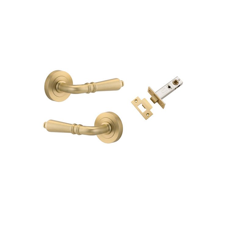 IVER Sarlat Solid Brass Round Rose Door Handle – Multiple Finishes Available - Entry - Point - 16260KPASS60 - Iver