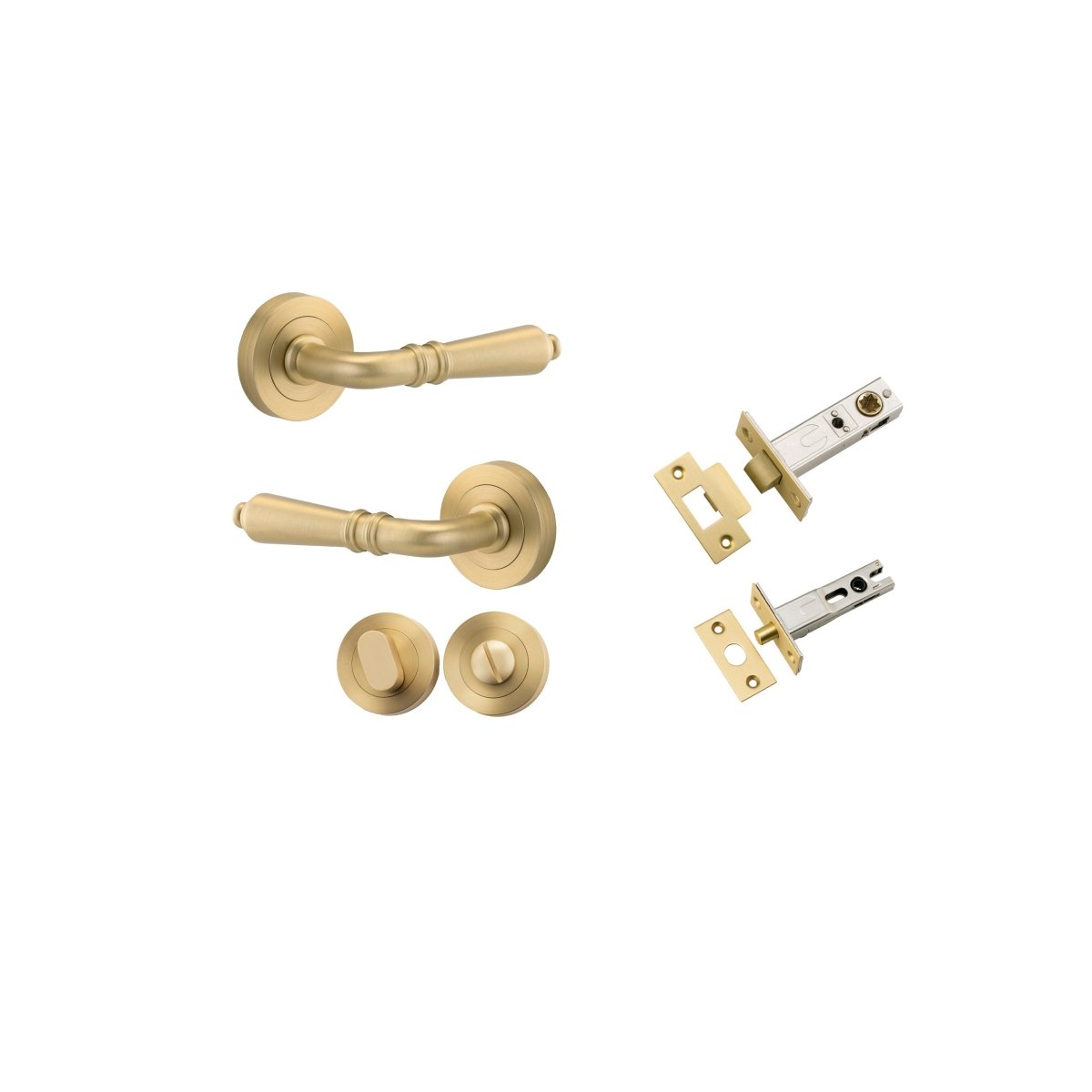 IVER Sarlat Solid Brass Round Rose Door Handle – Multiple Finishes Available - Entry - Point - 16260KPRIV60 - Iver